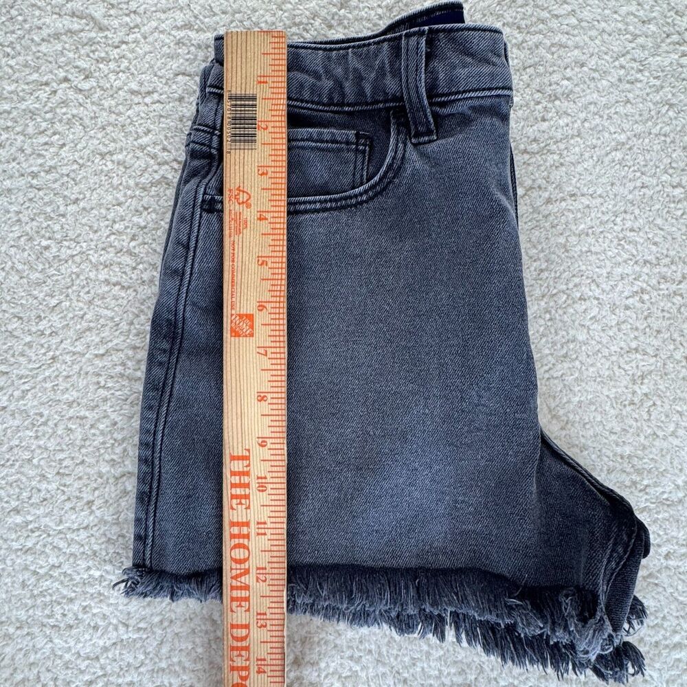 Hollister Ultra High-Rise Mom Shorts Size 3 W26 Gray Denim Frayed Hem Stretchy - Picture 5 of 12
